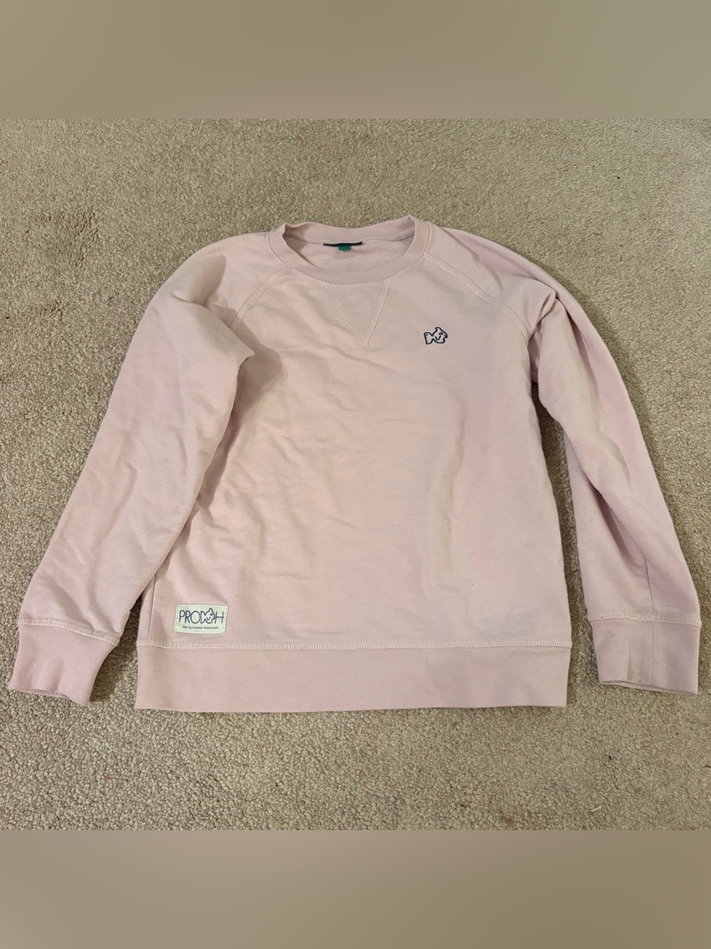 Girls Crewneck Sweatshirt in Pale Pink by PRODOH size 7/8